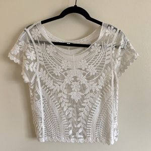 Express white lace top